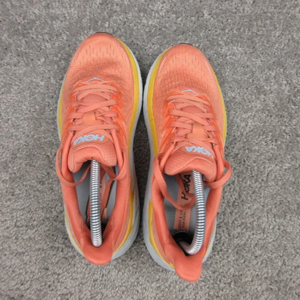 Hoka One One Sneakers Womens 8 B US Orange Clifton 8 Running Shoes Trainers